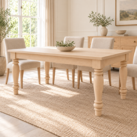 Pied de table en bois massif, pied de meuble en bois, style traditionnel, base carrée, support pour chaise et table, installation facile, utilisation à domicile ou au bureau