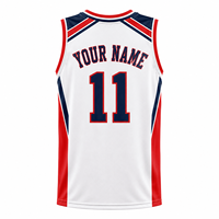 Jersey Tim Basket Kustom 100% Poliester Sublimasi Seragam Bernapas Cepat Kering Kaos Olahraga Unisex