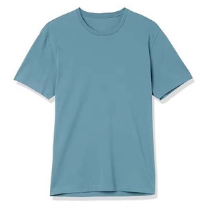เสื้อยืดทรงปกติ สีพื้น แขนสั้น คอกลม เสื้อยืดทรงปกติ ผ้าถัก สวมใส่สบาย สีฟ้าอมเขียว - Product Image 5