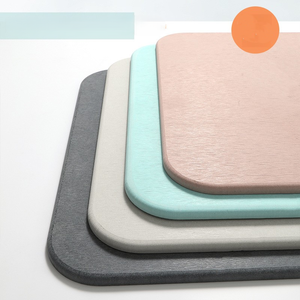Tapis de bain rectangulaire minimaliste en TPE, couleur unie, antidérapant avec support en caoutchouc pour douche, tissé pour salle de bain, antidérapant, couleur beige unie - Product Image 3