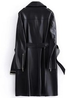 Vestes en cuir véritable exclusives en gros pour femmes, manteaux longs en daim de vachette de haute qualité sur mesure