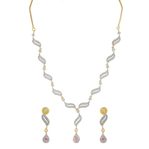 RAY FINE ORNATES - Juego de Anillos de Boda Ajustables con Incrustaciones de Rubí Rosa CZ, Certificado IGI, Chapado en Oro de 22K, Estilo Vintage - Product Image 2