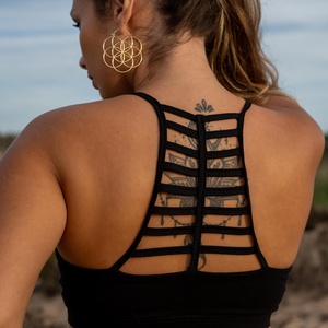 Strappy <b>Back</b> Yoga Crop Top with Bohemian Inspired Design for Flexible and Comfortable Movement Yoga Gym and Daily Wear - Product Image 1