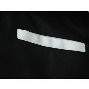 Chaqueta Varsity Negra Premium para Hombre, Corte Regular, Color Sólido, Cuello Camisero, Cierre de Botones, Ropa Casual de Otoño, Material de Poliéster - Product Image 4