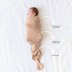 Knotted <b>Swaddle</b> Wrap Soft Stretchable and Cozy Sleep <b>Blanket</b> for <b>Newborns</b> - Product Image 3