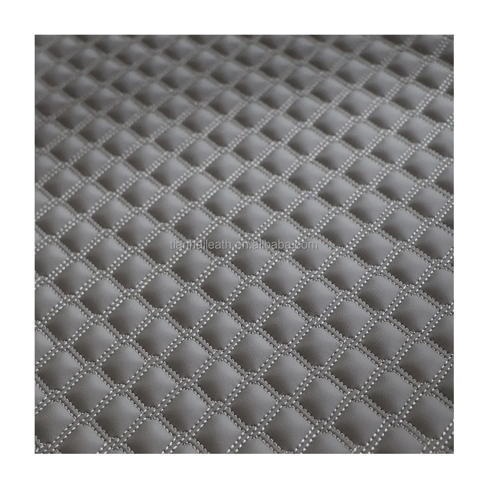 Wholesale A Variety Of Styles Can Also Be Customized Embroidered Leather Argyle Pattern Leather Quilted Leather For Car