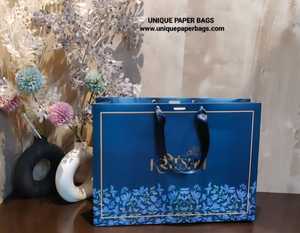 Elegant Foil Branded <b>Paper</b> Gift Bags with Ribbon Handles for Wedding Gifts Fashion Jewelry and Retail Packaging - Product Image 3