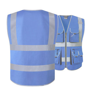 Chaleco de Seguridad Reflectante de Alta Visibilidad BIG TEN APPAREL, Unisex, Ropa de Trabajo de Poliéster, Bolsillos, Cierre de Cremallera, Impermeable, Resistente a Ácidos - Product Image 2