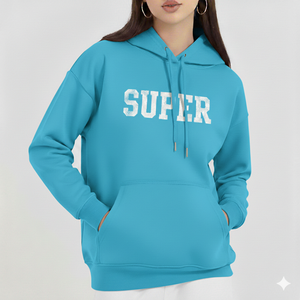 Sweat à capuche doublé en polaire imprimé pour femme, coupe décontractée, doux au toucher, manches longues, séchage rapide, respirant, 100% coton, collection automne-hiver - Product Image 2