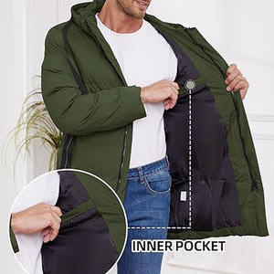 <b>Men</b>’s Winter Coat <b>Long</b> Puffer <b>Jacket</b> Warm Hooded Quilted Parka Outerwear Insulated Cold Weather <b>Jacket</b> - Product Image 6