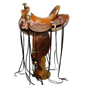 Selle de course anglaise en cuir de buffle véritable noir avec arbre en bois pour cavaliers unisexes - Siège de cheval équestre robuste et durable - Product Image 3