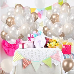 ลูกโป่งมุกสีขาวทองเปลือย ขนาด 12 นิ้ว 50 ชิ้น สีเมทัลลิกสำหรับแชมเปญ ลูกโป่งสีทรายใสสำหรับงานแต่งงานของเด็กผู้หญิง ลูกโป่งงานแต่งงาน - Product Image 3