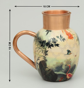 Carafe à eau en cuivre design avec poignée, en cuivre pur, pour le stockage et le service de l'eau, bienfaits pour la santé, pour la maison et la salle à manger - Product Image 5