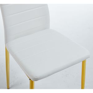 Ensemble de 4 chaises de salle à manger avec pieds dorés et assise blanche - Product Image 6
