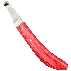 Couteau à sabots en acier inoxydable résistant à la rouille pour chevaux, manche en bois OEM, outils professionnels de fermeur pour la coupe des sabots de chèvre - Product Image 1