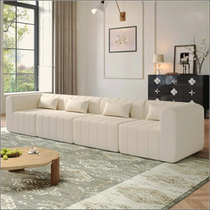 COMPRESSION <b>SOFA</b> Living Room Modern Linen Fabric Sectional <b>Sofa</b> OEM brand name High Density Sponge 1 Year - Product Image 1