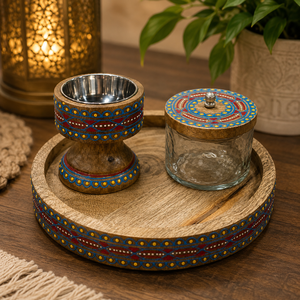 Premium Wooden Bakhoor Burner Set with Tray Glass Storage <b>Box</b> Arabic Mabkhara Middle Eastern <b>Eid</b> <b>Gift</b> Religious Hospitality Use - Product Image 6