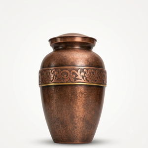 Wholesale Hand-Engraved Aria Wheat Brass Cremation Urn for Adult Human Ashes Matte Bronze Finish Metal Funeral <b>Memorial</b> <b>Vase</b> - Product Image 6
