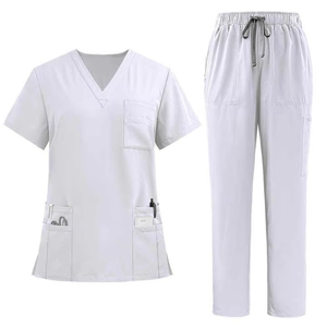 Women's Stand Collar Sleeveless Hospital Scrub <b>Set</b> Matte Top for Nurses <b>Doctors</b> OEM - Product Image 3