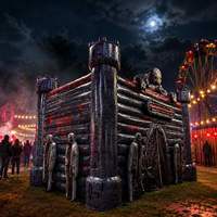 Tente Gonflable Commerciale Château d'Horreur Halloween Maison Hantée Salle d'Évasion Imperméable Taille Personnalisable pour Événements