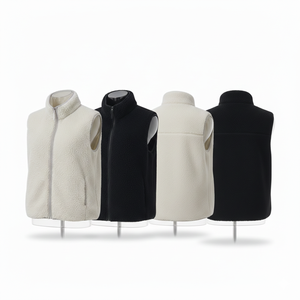 Chaleco Polar Ecológico Casual para Mujer, Otoño Invierno, Cuello Alto, Sin Mangas, con Cierre, Poliéster, Venta al Por Mayor OEM - Product Image 3