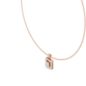 Colgante de Oro Blanco de 14K con Diamante Cultivado en Laboratorio, Corte Princesa/Redondo, para Mujer, Ideal para Fiestas |   Diamante Cultivado Nuevo - Product Image 4