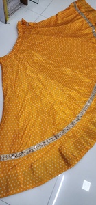 Traditional Cotton <b>Lehenga</b> Skirt Red With White Dots Floor Length Loose Fit <b>Women</b> Ethnic Bottomwear India Pakistan Wedding Party - Product Image 4