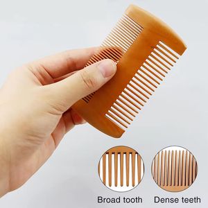 Peigne à cheveux en bois fait main, forme rectangulaire, portable, artisanat naturel, peigne de poche en bois de neem par Curio Craft - Product Image 3