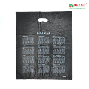 Sac à provisions en plastique à poignée découpée multicolore de haute qualité sac de marchandises de calendrier imprimé personnalisé réutilisable pour supermarché - Product Image 2