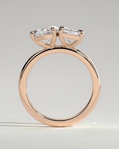 Anillo de compromiso Arviquea Pear and Radiant Toi et Moi con diamante cultivado en laboratorio, certificado por IGI - Product Image 2