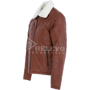 Veste d'hiver rembourrée pour homme sur mesure, imperméable, en polyester, avec doublure en mélange de spandex, col montant chaud, fermeture éclair - Product Image 3