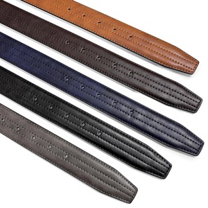 Genuine Leather <b>Belt</b> Cow Hide Solid Color Pin <b>Buckle</b> Rectangular <b>Silver</b> Formal Style Durable 2.5 Inches Width - Product Image 3