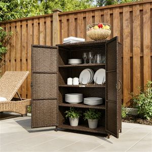 Mobiletto da esterno per caffè con piattaforma di stoccaggio - Product Image 1