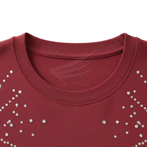 T-shirts pour hommes en coton 100% respirant, coupe classique, col rond, manches courtes, couleur unie personnalisée, strass, qualité supérieure - Product Image 5