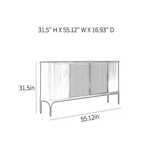 ตู้เก็บของแบบย้อนยุคพร้อมประตูสานหวายคอลเลกชันเฟอร์นิเจอร์วินเทจ - Product Image 3