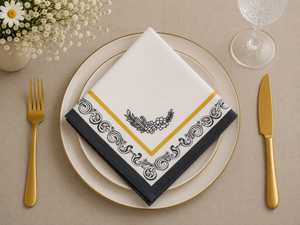 Floral Printed 100% <b>Linen</b> Customized Square Dinner Napkin 50x50cm Eco-Friendly <b>Table</b> Decor for Home Dining - Product Image 3