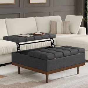 Mariah Lift Top Table Storage Ottoman: Eleganti Sgabelli e Pouf Contenitori - Product Image 1