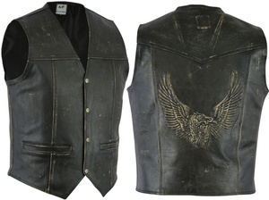 Gilet décontracté pour homme en cuir véritable à col mandarin, coupe personnalisée avant/arrière avec logo, grande taille, coupe-vent et respirant, Keven Impex KI-4508 2026 - Product Image 3