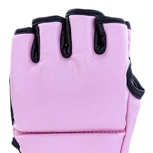 Gants de MMA personnalisés en cuir premium, demi-doigts, fermeture auto-agrippante, unisexes, pour entraînement et combat, fabricant OEM - Product Image 4