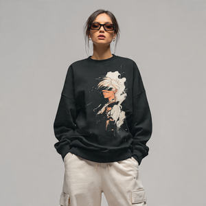 เสื้อสเวตเชิ้ตผู้หญิงแบบสวมหัว ทรงหลวม ผ้าฟลีซหนานุ่ม พิมพ์ลายแบบซับลิเมชั่น สไตล์สตรีทแฟชั่น สำหรับฤดูหนาว ไซส์ใหญ่ - Product Image 6