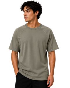 เสื้อยืดแขนสั้นคอกลมสีเขียวมะกอกทรงแร็กแลนเรียบง่ายสไตล์ลำลองสตรีทแวร์โลโก้สั่งทำได้ทรงโอเวอร์ไซส์แฟชั่นเนื้อผ้านุ่มพรีเมียมสำหรับฤดูร้อน - Product Image 1