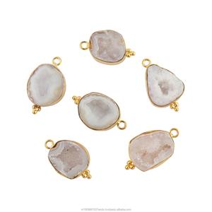 Pendentif en forme de goutte d'eau en cristal blanc Druzy fantaisie, plaqué or, collier fait main, bijou charme, cadeau pour elle - Product Image 5