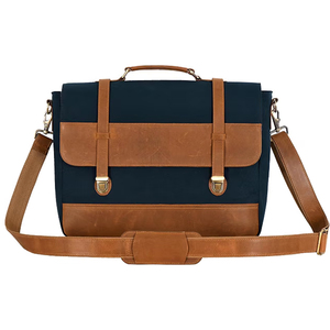 Smart Range <b>Leather</b> Vintage Canvas Crazy Horse <b>Leather</b> <b>Men's</b> Laptop Messenger Bag Business Travel Briefcase Detachable Shoulder - Product Image 4