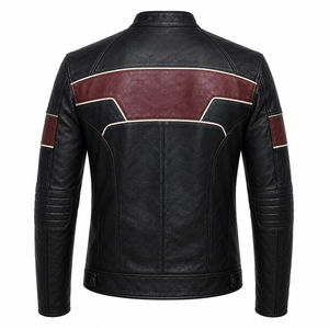 Premium Men's Cafe Motorcycle <b>Jacket</b> Racer <b>Leather</b> <b>Jacket</b> Genuine Full Grain <b>Leather</b> Fashion Biker Coat Private Label Wholesale - Product Image 2