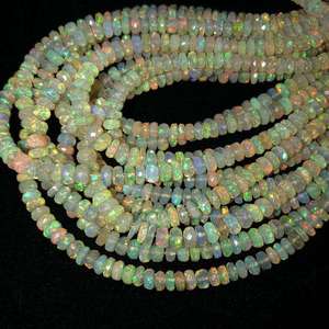 Perles de pierres précieuses en opale d'Éthiopie jaune naturelle de 3 mm et 5 mm, facettées en rondelle, certifiées IGI, pour la fabrication de bijoux, collier, bracelet - Product Image 3