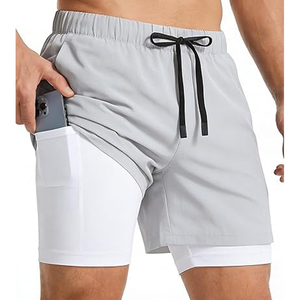 High Quality <b>Men</b> 2 In 1 Gym <b>Shorts</b> <b>Compression</b> Liner Fitness Running <b>Shorts</b> Breathable Quick Dry Bulk Supplier - Product Image 3