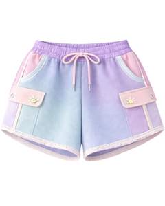 Conjunto de Sudadera Corta con Cremallera y Pantalones Cortos para Mujer, Rosa, Lavanda, Azul, con Estampado de Margaritas, Bolsillos Cargo, Estilo Casual, Poliéster y Algodón, Venta al por Mayor - Product Image 3