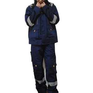 Combinaison de travail robuste en coton 100% 190 GSM pour hommes, 2 pièces, avec bandes réfléchissantes, pour mécaniciens - Product Image 2