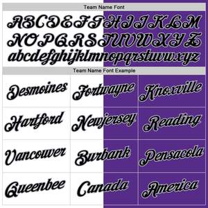 Camiseta de béisbol personalizada en morado y blanco con nombre y número impresos, uniforme de equipo unisex para adultos, corte regular, manga corta - Product Image 4