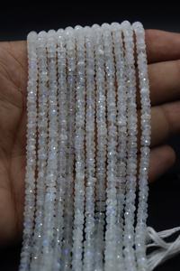 Cuentas de Piedra Lunar Arcoíris de 4.5 mm, Hilo de 14 Pulgadas, Facetadas en Forma de Rondelle para la Fabricación de Joyas - Product Image 5